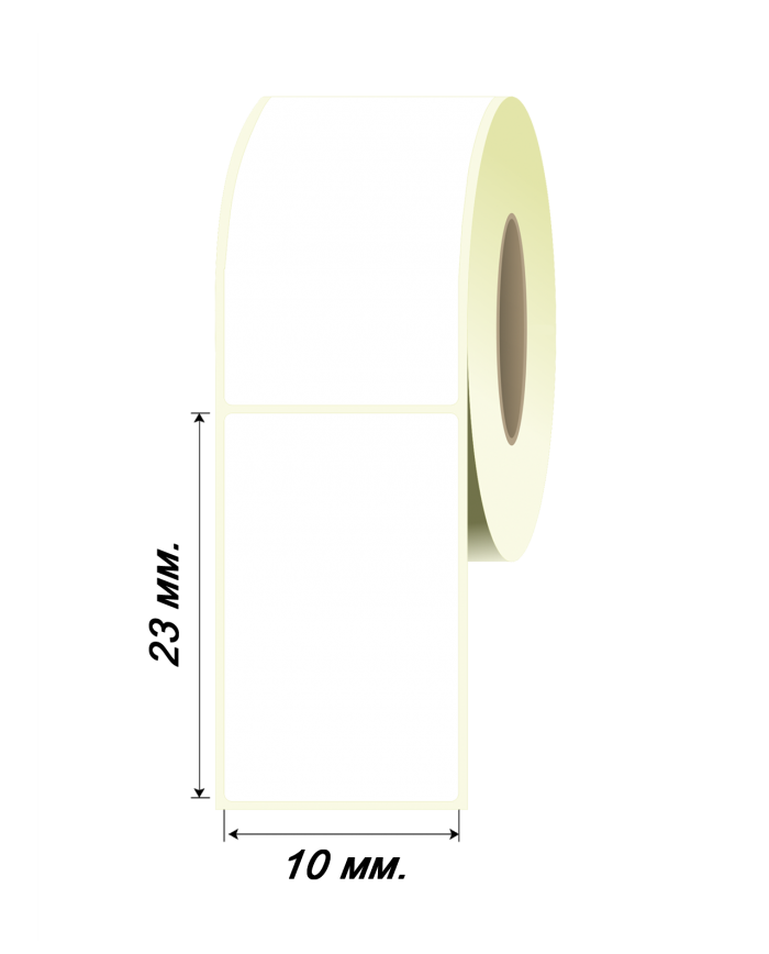 Самоклеящаяся термотрансферная полуглянцевая этикетка  10 х 23 мм