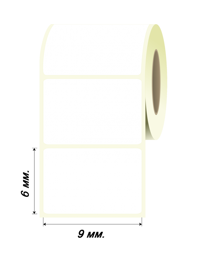 Самоклеящаяся термотрансферная прозрачная полипропиленовая этикетка 9 х 6 мм